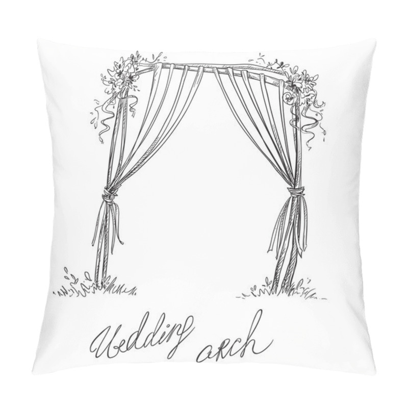 Personality  Wedding Arch. Decoration. Vector Sketch. Design Element. Pillow Covers