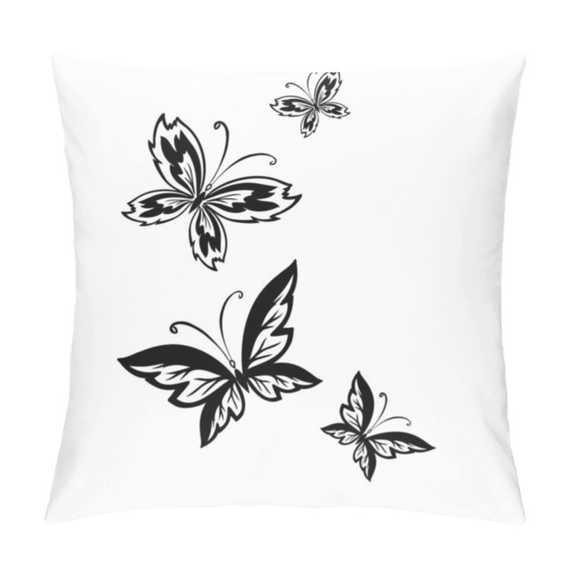 Personality  Monochrome Stylized Simple Butterfly. Vector Illustration Pillow Covers