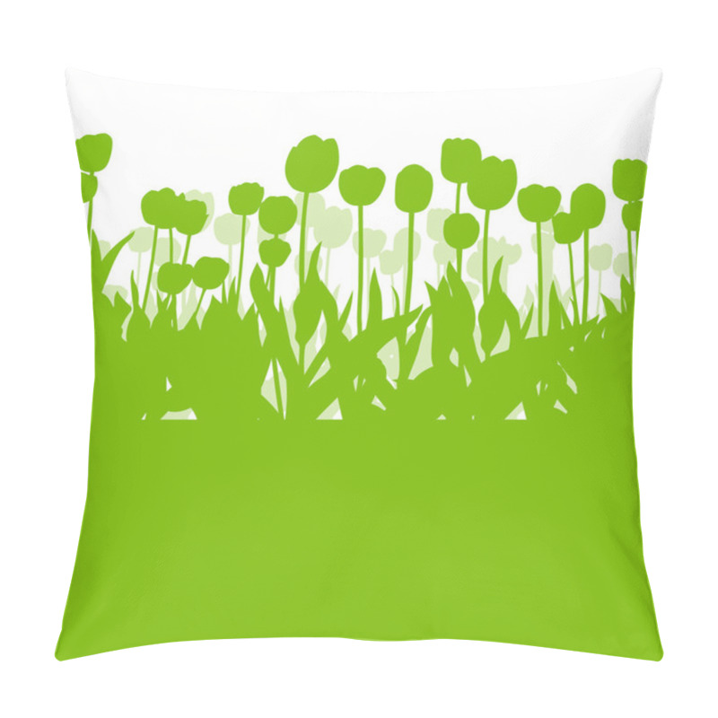 Personality  Tulips Spring Seasonal Flower Garden Ecology Concept Detailed Il Pillow Covers