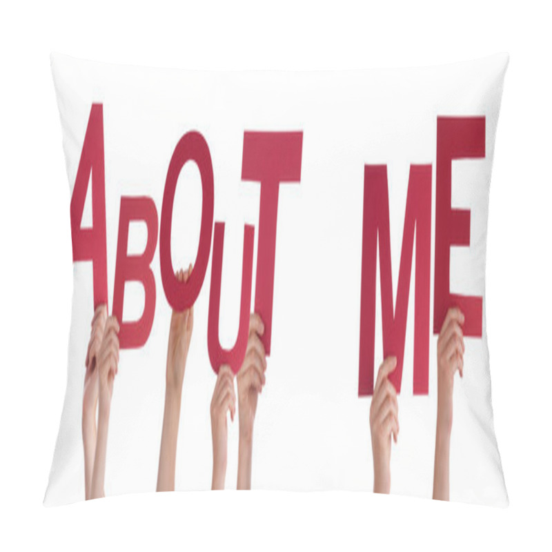 Personality  People Hands Holding Red Word About Me  Pillow Covers