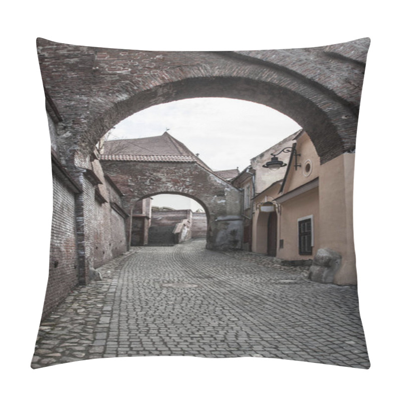 Personality  An Old Narrow Street In Sibiu Romania Pillow Covers