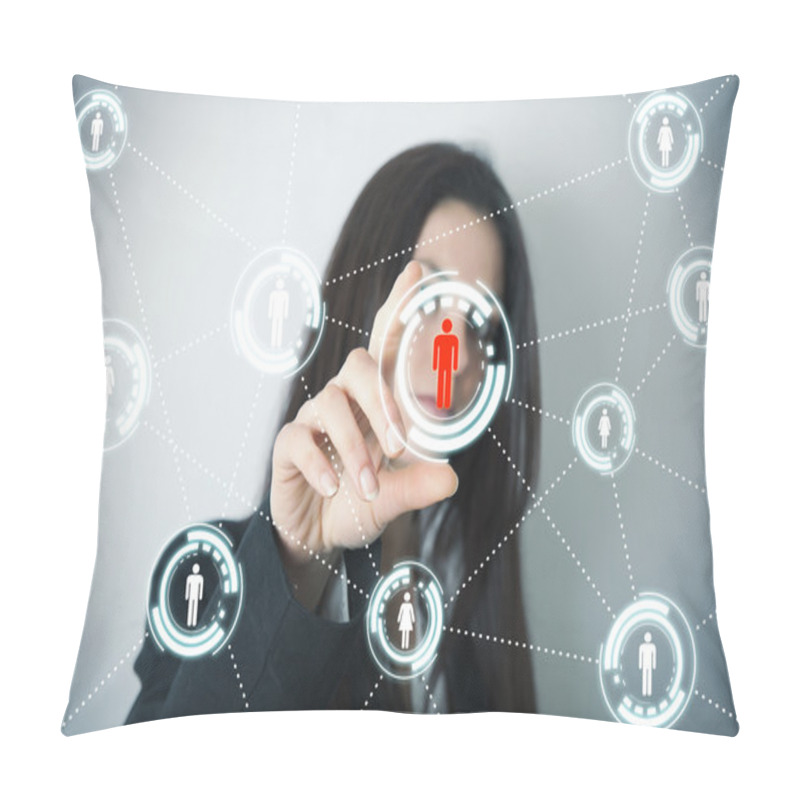 Personality  Social Network On Futuristic Screen Pillow Covers