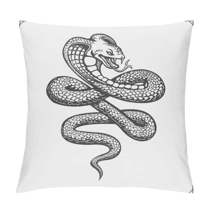 Personality  The Emblem With King Cobra For A Sport Team. Print Design For T-shirt. Pillow Covers