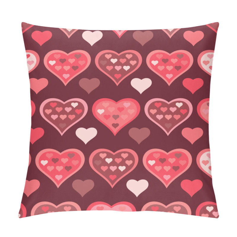 Personality  Seamless Vector Background With Decorative Hearts And Double Exposure Pillow Covers