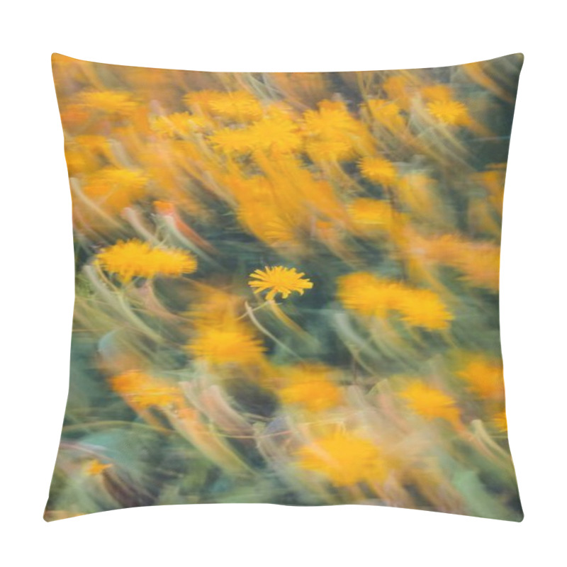 Personality  A Vibrant Swirl Of Yellow Flowers In A Dreamy Garden Setting. Pillow Covers