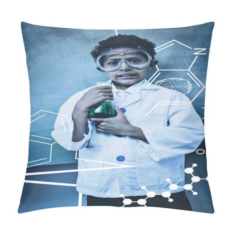 Personality  Boy Holding Conical Flask In Classroom Pillow Covers