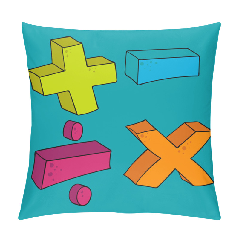 Personality  Freehand Drawn Cartoon Math Symbols Pillow Covers