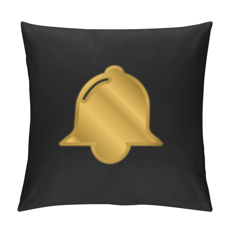 Personality  Bell Black Shape Gold Plated Metalic Icon Or Logo Vector Pillow Covers