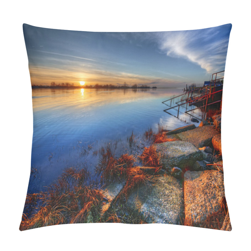 Personality  Beautiful Calm Water And Sunset Pillow Covers