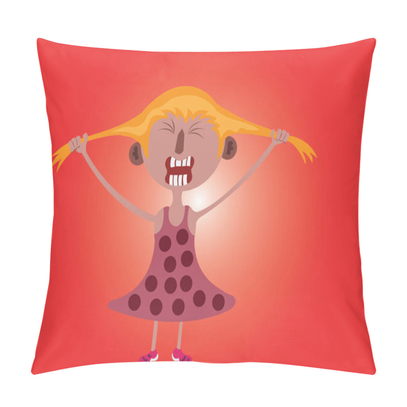 Personality  Young Outraged Girl  Pillow Covers