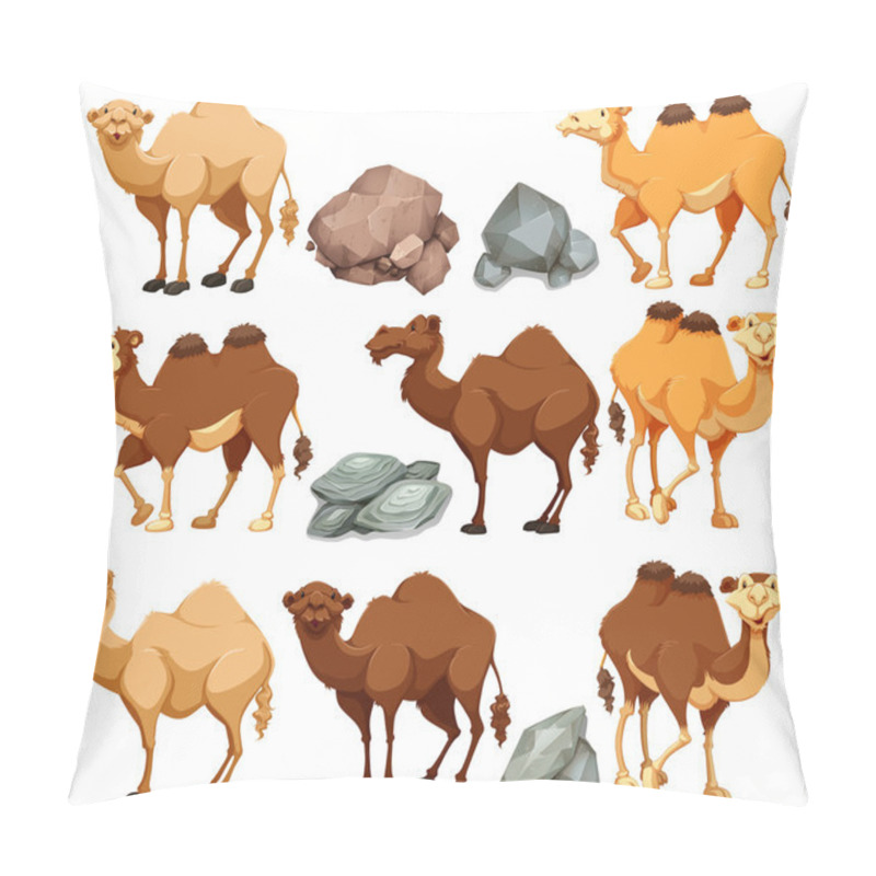 Personality  Camel In Different Poses Pillow Covers