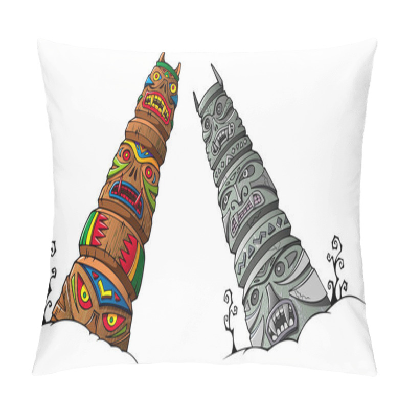 Personality  Wooden And Stone Idols Pillow Covers