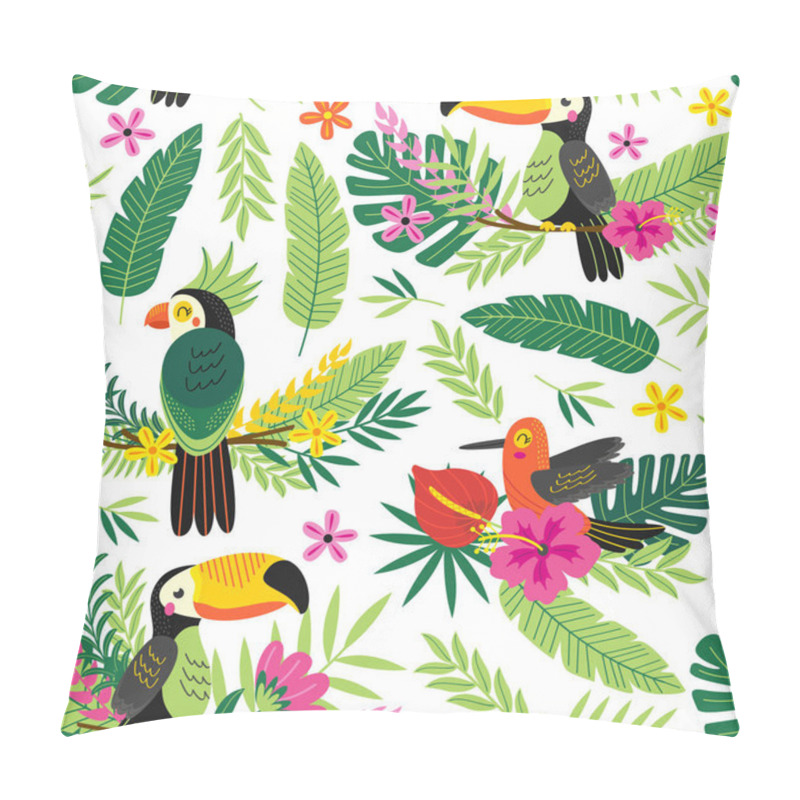 Personality  Seamless Pattern With Tropical Birds  Pillow Covers