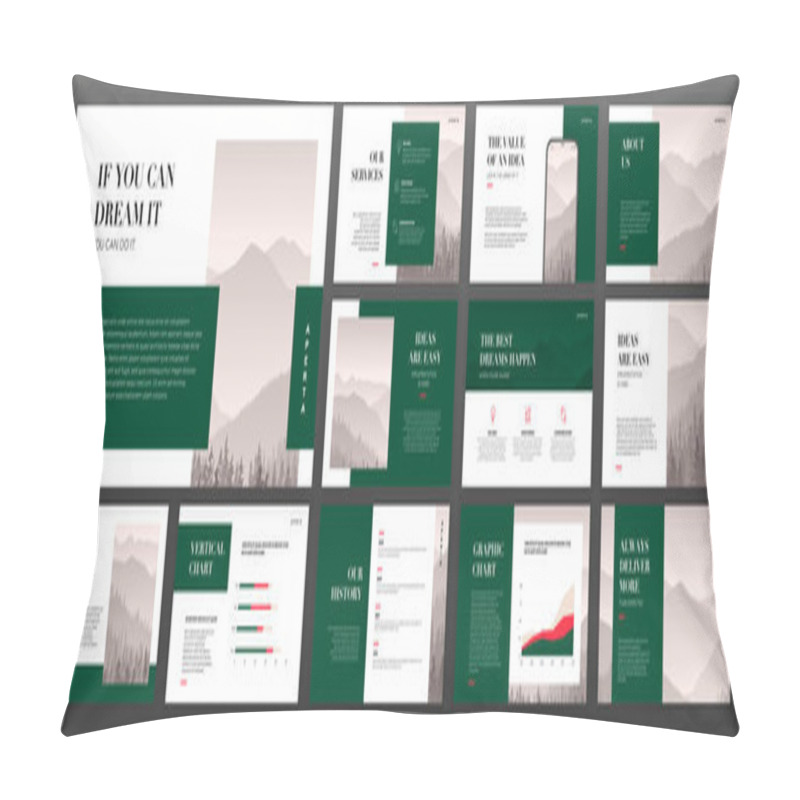 Personality  Modern Presentation Templates Set For Business And Construction. Pillow Covers