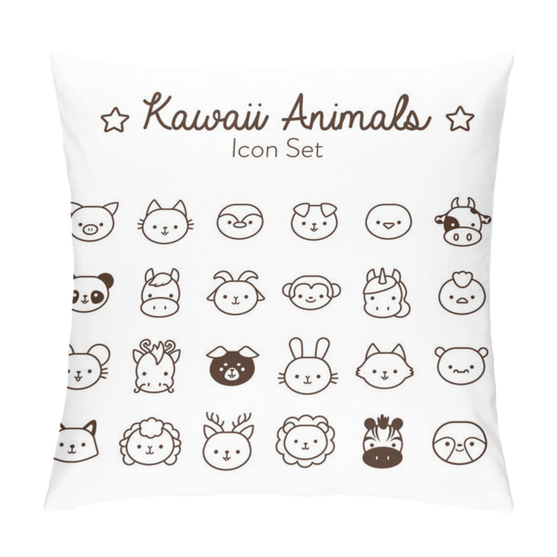 Personality  Bundle Of Twenty Four Kawaii Animals Line Style Pillow Covers