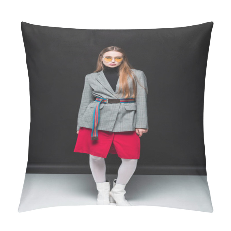 Personality  Stylish Woman In Autumn Outfit Pillow Covers