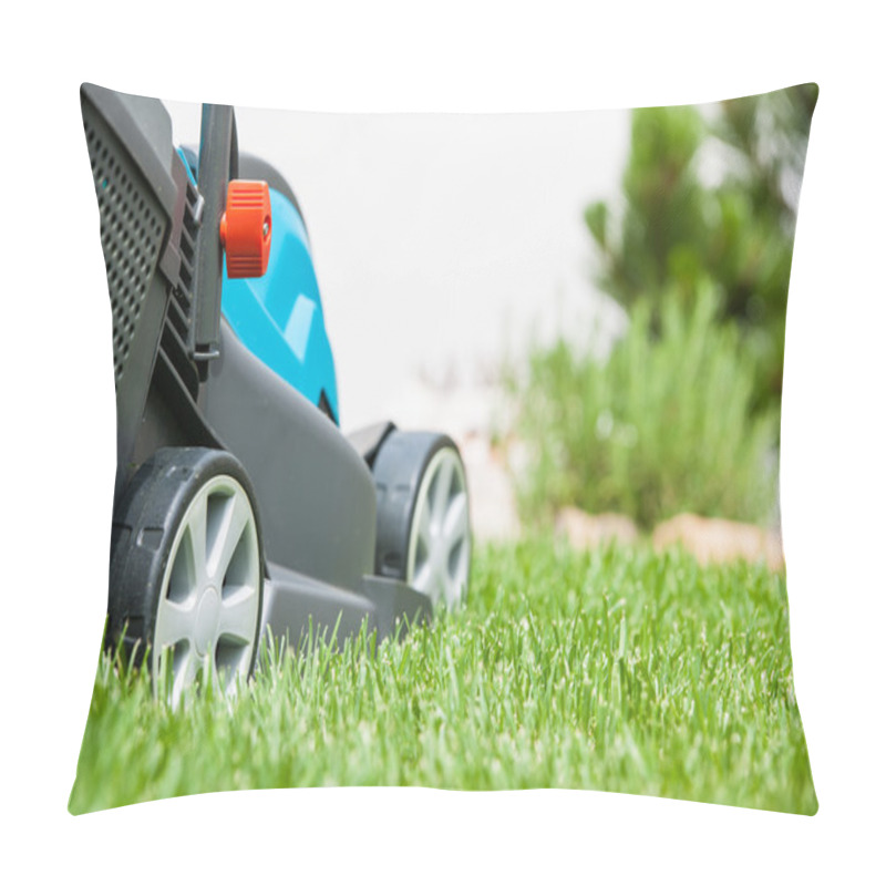 Personality  Lawn Mower On A Green Meadow Pillow Covers