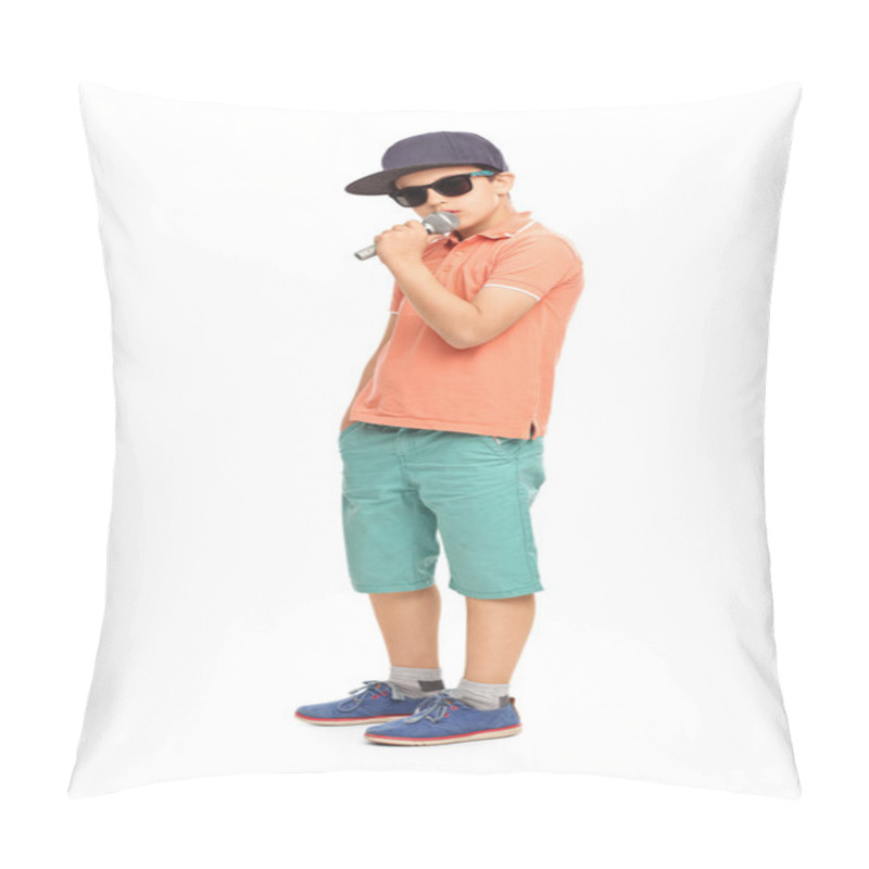 Personality  Young Rapper Posing With A Microphone Pillow Covers