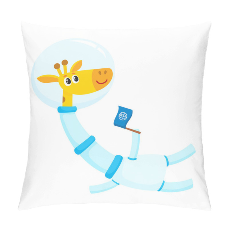 Personality  Cute Little Giraffe Animal Astronaut, Spaceman Character Wearing Space Suit Pillow Covers