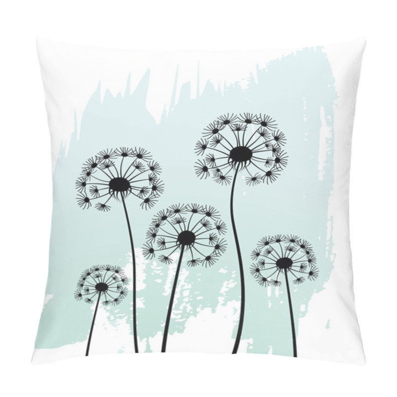 Personality  Dandelions On Abstract White And Blue Background Pillow Covers