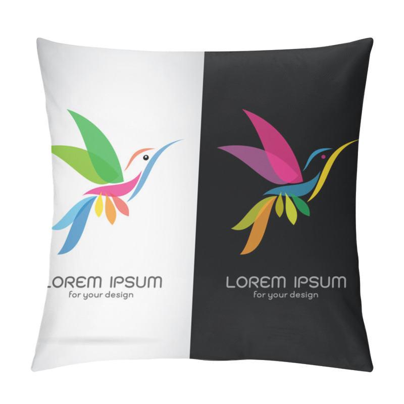 Personality  Vector Image Of An Hummingbird Design On White Background And Bl Pillow Covers