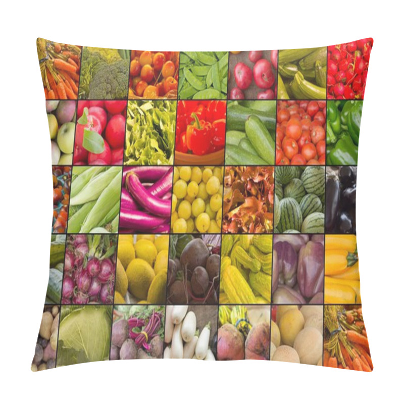 Personality  Fruits And Vegetables Collage Pillow Covers