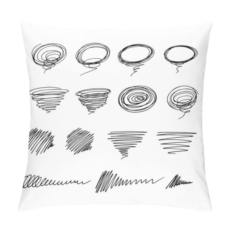 Personality  Set Of Scribble Hand Drawn Stains Pillow Covers