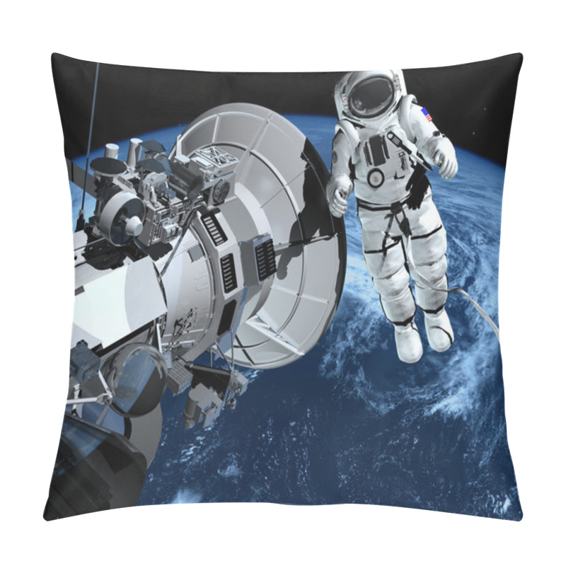 Personality  The Astronaut And The Spacecraft In Outer Space Pillow Covers