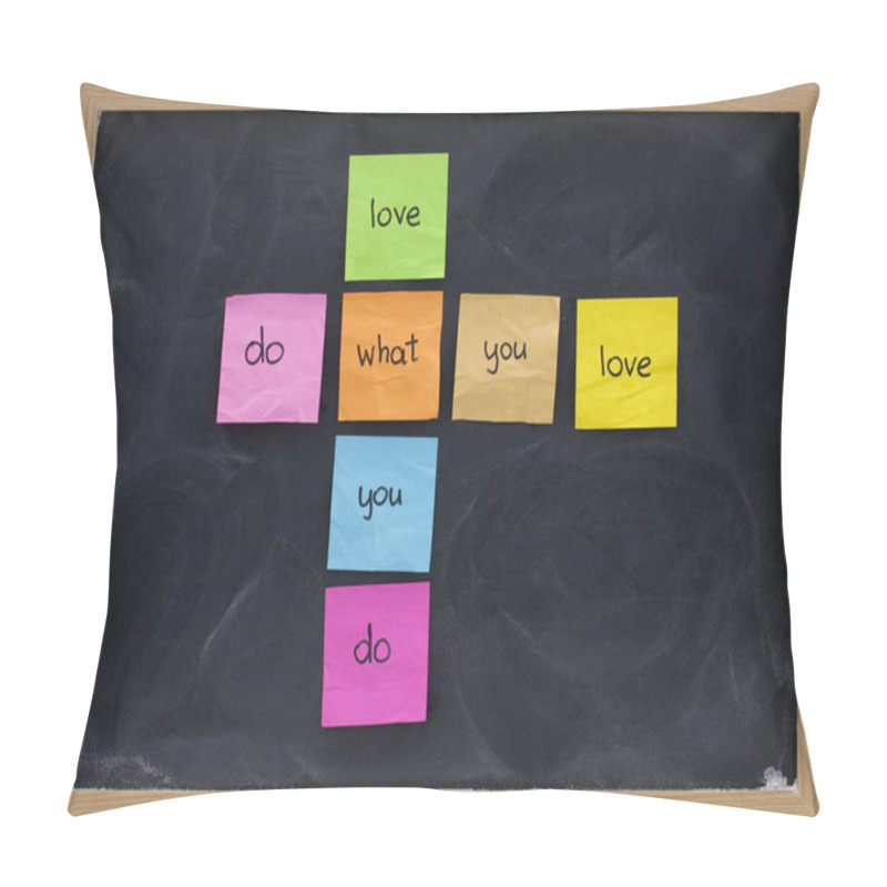 Personality  Do What You Love Concept On Blackboard Pillow Covers