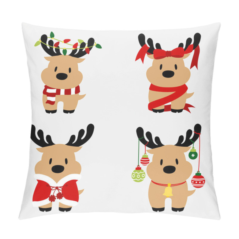 Personality  Christmas Reindeer Cartoon Collection Pillow Covers