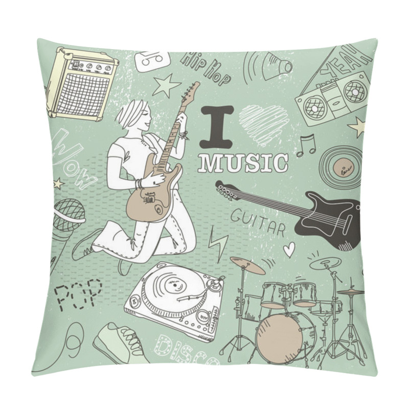 Personality  Music Doodles Pillow Covers