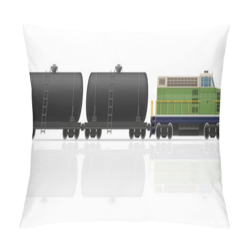 Personality  Railway Train With Locomotive And Wagons Vector Illustration Pillow Covers