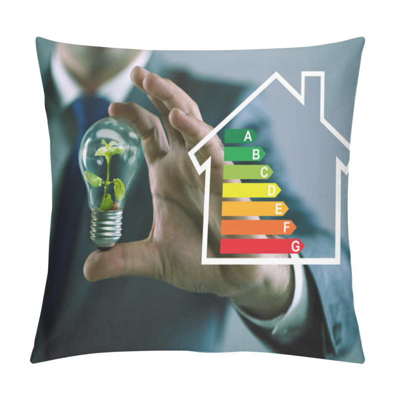 Personality  Businessman In Energy Efficiency Concept Pillow Covers