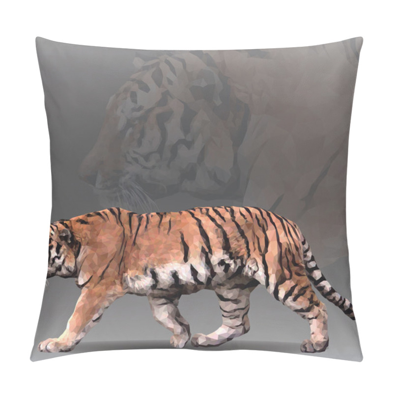 Personality  Tiger In Geometrical Style. Pillow Covers