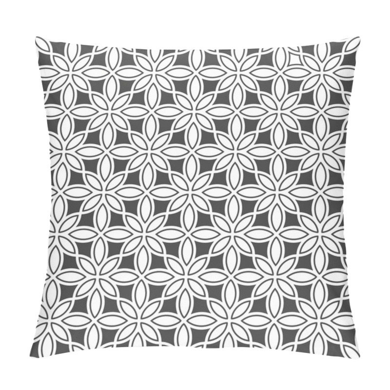 Personality  Monochrome Seamless Flower Pattern Pillow Covers