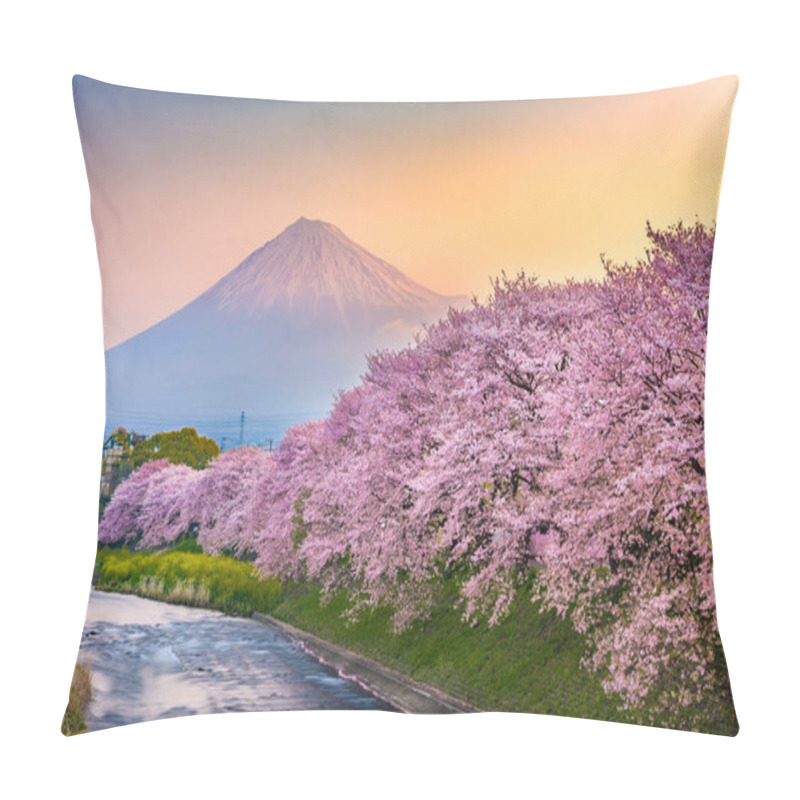 Personality  Mt. Fuji, Japan From Shizuoka Prefecture In Spring Pillow Covers