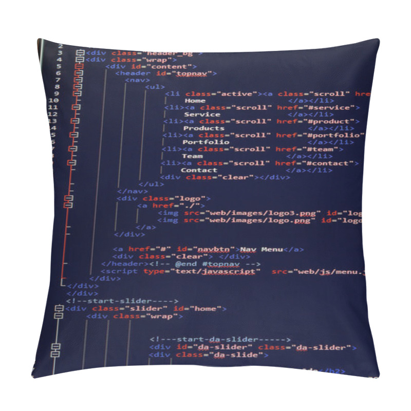 Personality  Website Development - Programming Code On Computer Screen Pillow Covers