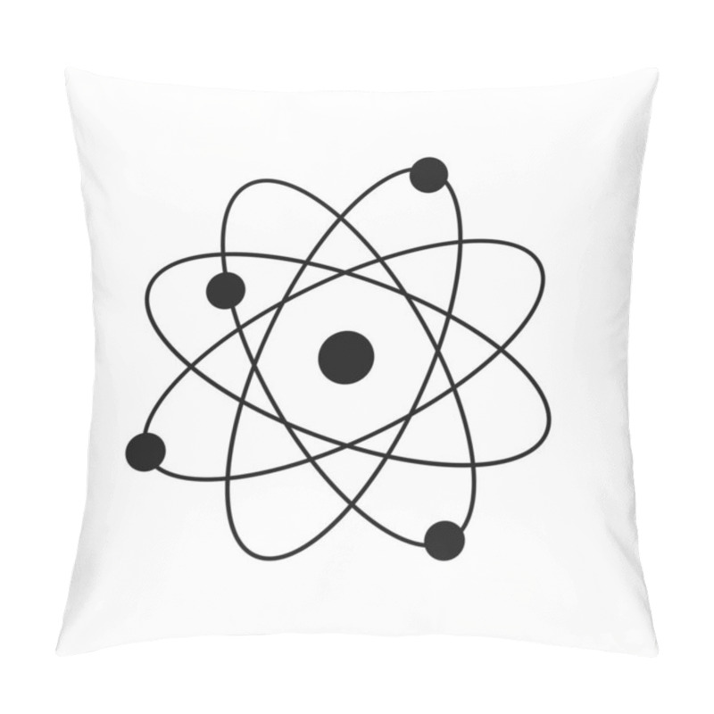 Personality  Vector Atom Or Proton Nucleus. Vector Isolated Icon Element. Biology Science Background Pillow Covers