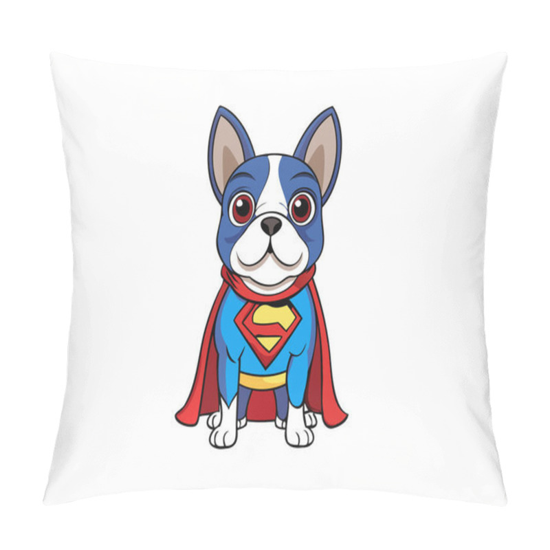 Personality  Superhero French Bulldog Cartoon Illustration Pillow Covers