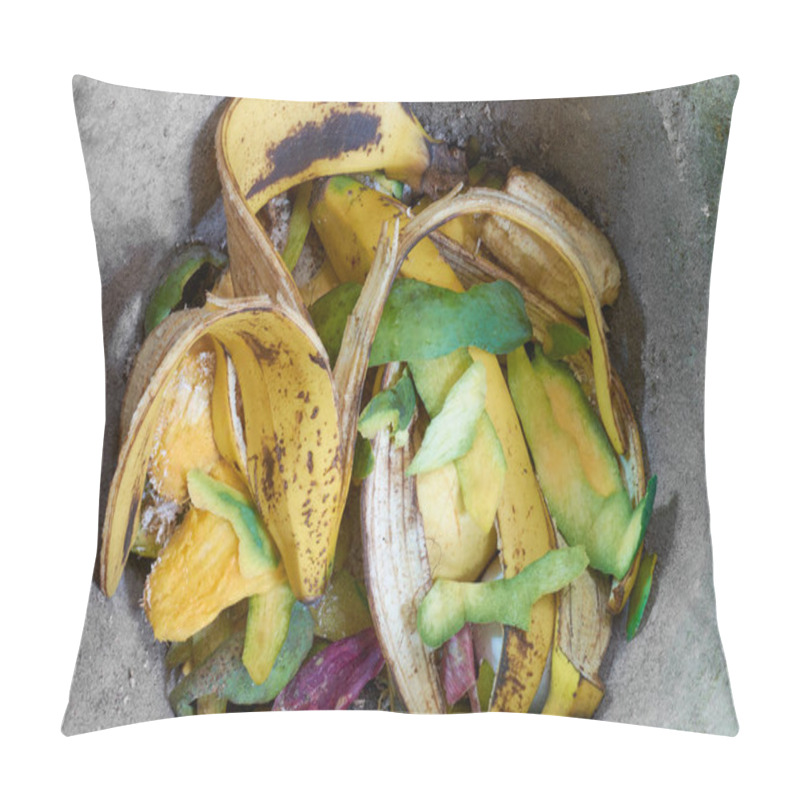 Personality  Food Scraps Or Waste Used As Organic Fertilizer, Fruits And Vegetables Remains Or Leftovers For Making Compost, Environmental And Gardening Concept, Sustainable Lifestyle, Collected Trash For Recycle Pillow Covers