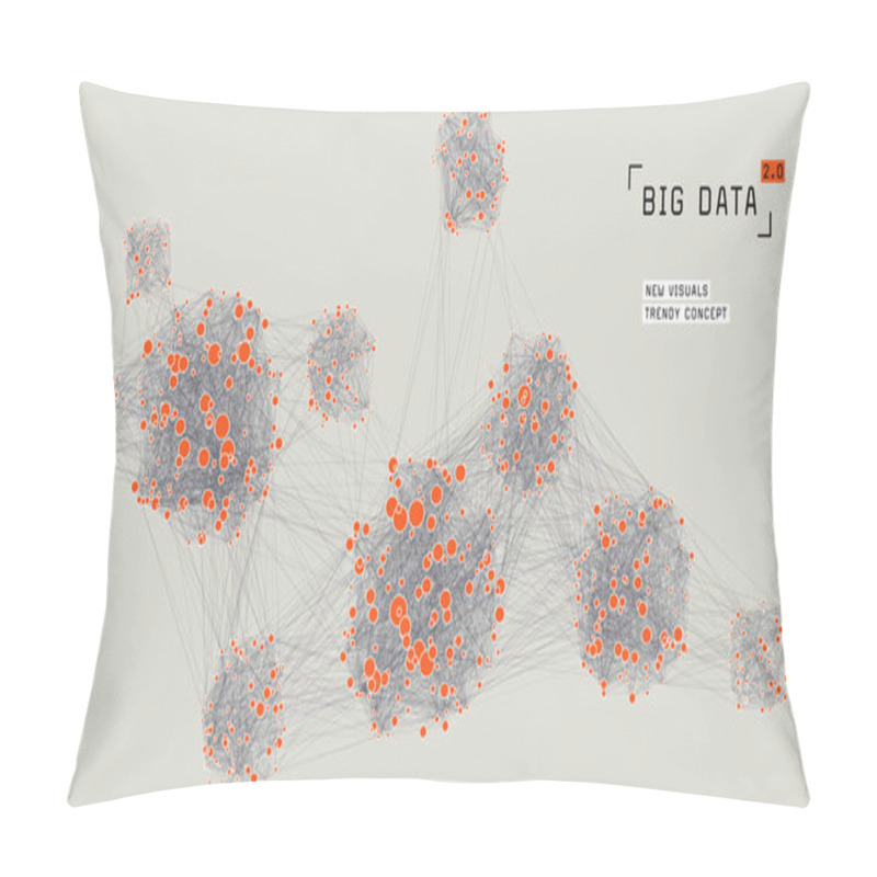 Personality  Big Data Concept Visualization. Distributed Network. Global Data. Social Media Graph. Information Clustering. Communication System. Pillow Covers