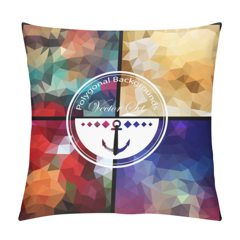 Personality  Set Of Polygonal Backgrounds Pillow Covers