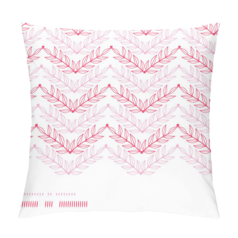 Personality  Pink Lineart Leaves Chevron Horizontal Frame Seamless Pattern Background Pillow Covers