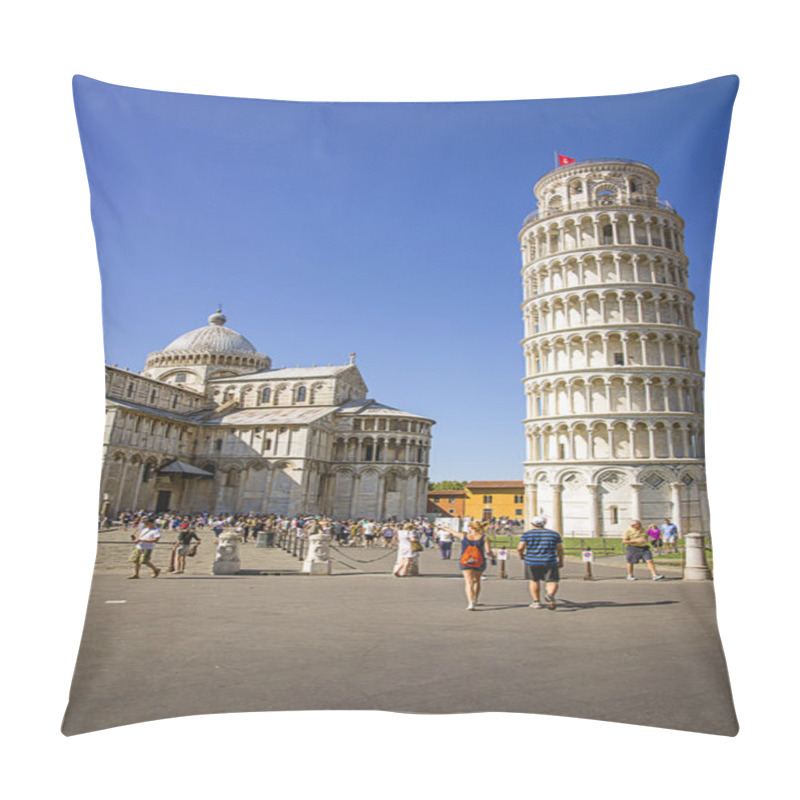 Personality  Pisa Leaning Bell Tower And Cathedral In Italy In Summer Pillow Covers