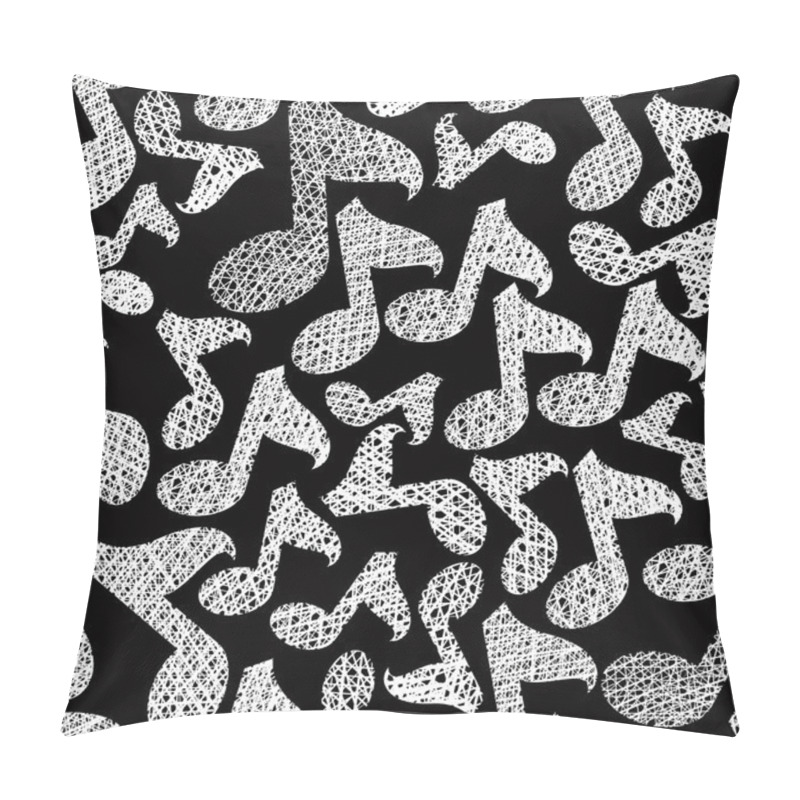 Personality  Music Notes Seamless Pattern, Musical Theme Repeating Vector Bac Pillow Covers