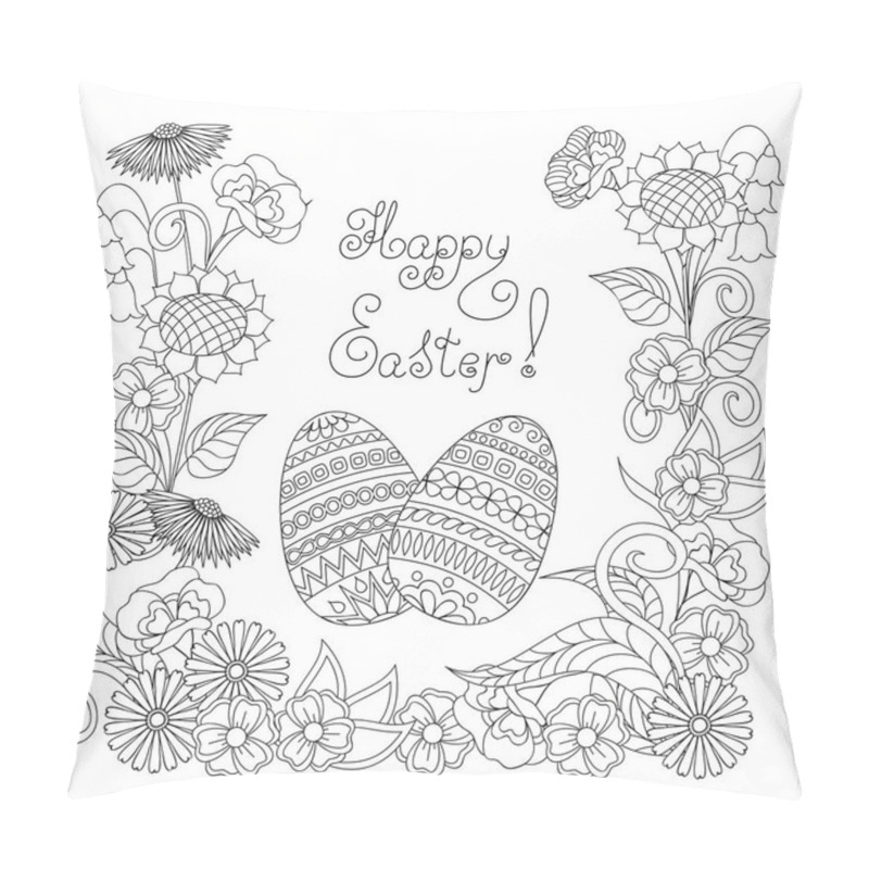 Personality  Happy Easter With Eggs And Flowers Pillow Covers