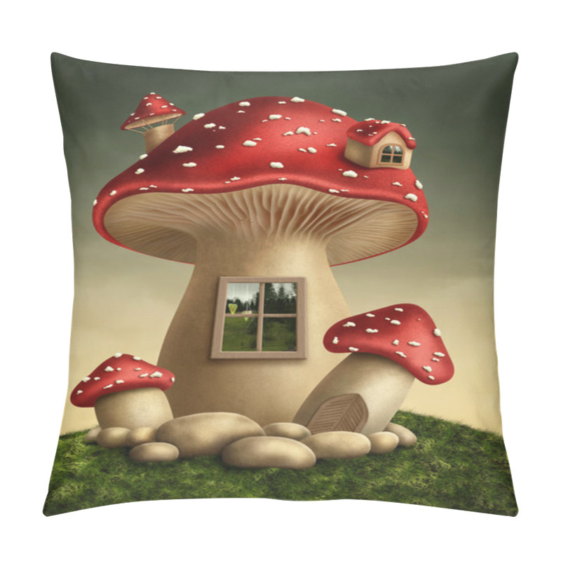 Personality  Fantasy Mushroom House Pillow Covers