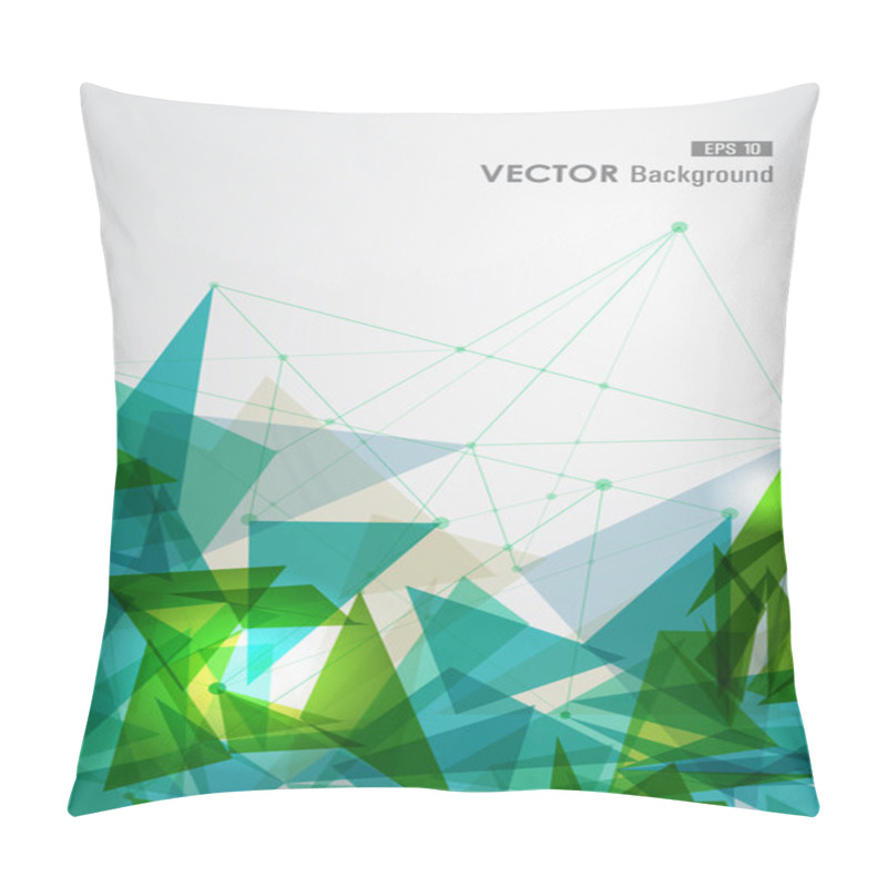 Personality  Green And Blue Network Geometric Transparency. Pillow Covers