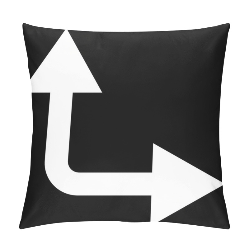 Personality  Bifurcation Arrow Right Up Flat Vector Icon Pillow Covers