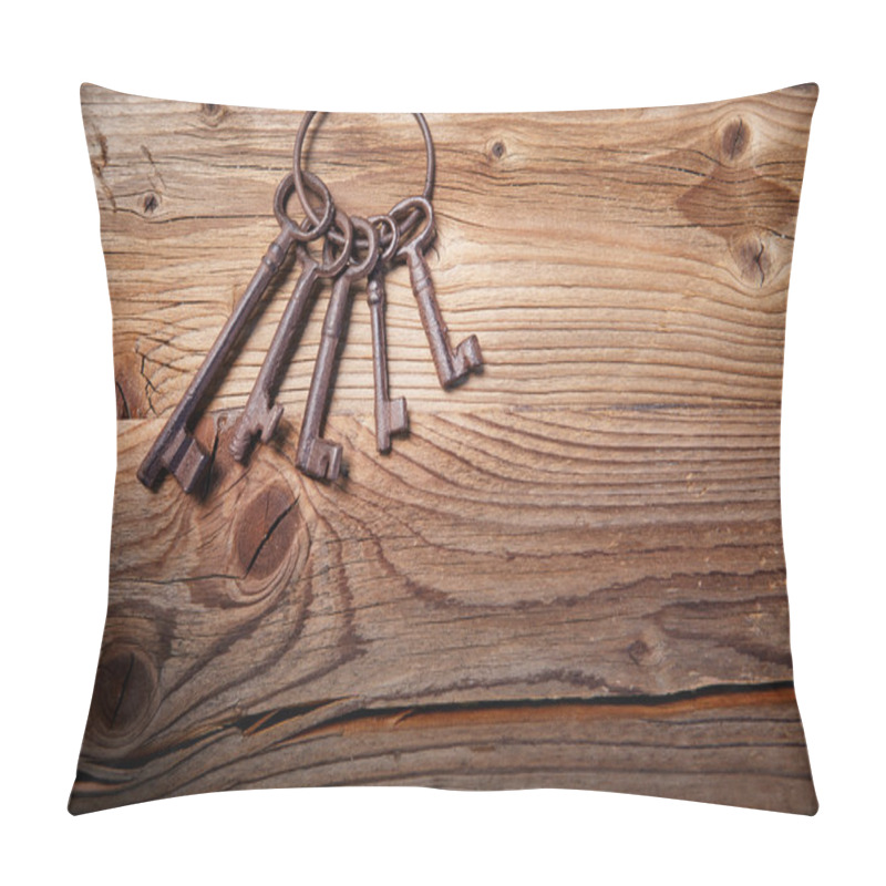 Personality  Medieval Keys On Wood Table Pillow Covers